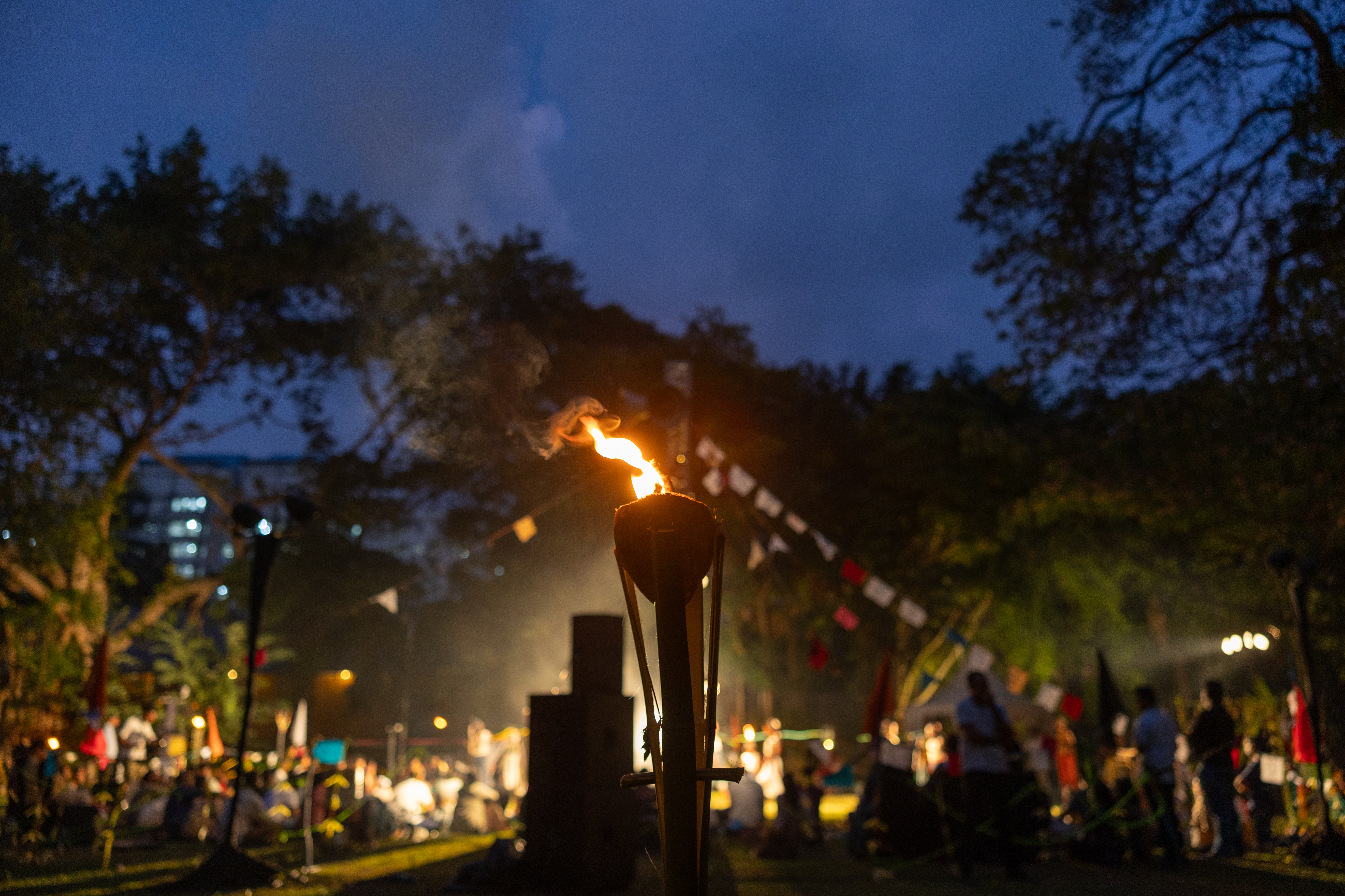 A performer in the night
